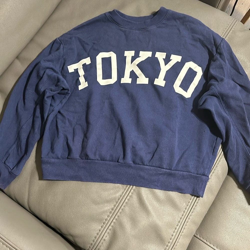 Navy Blue Sweatshirt size XS Juniors. TOKYO in white along chest.
